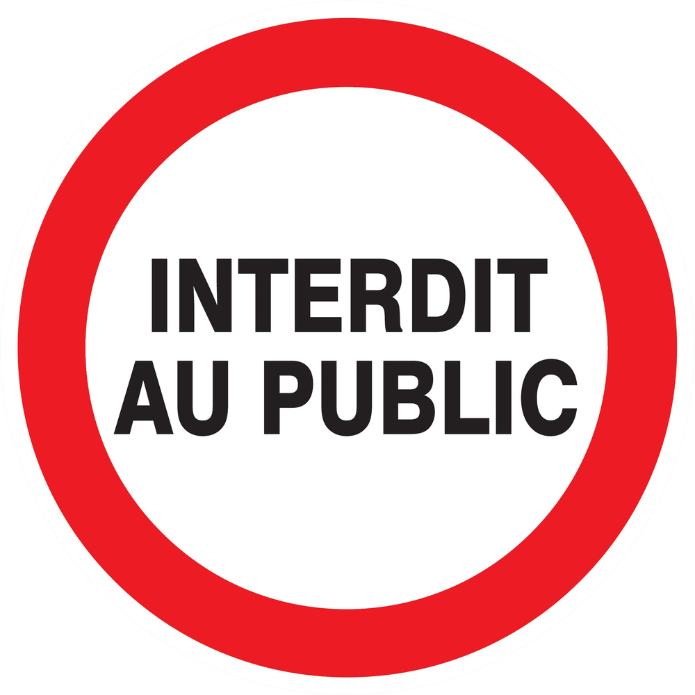 Panneau adhésif INTERDIT AU PUBLIC Ø180MM TALIAPLAST - 727221