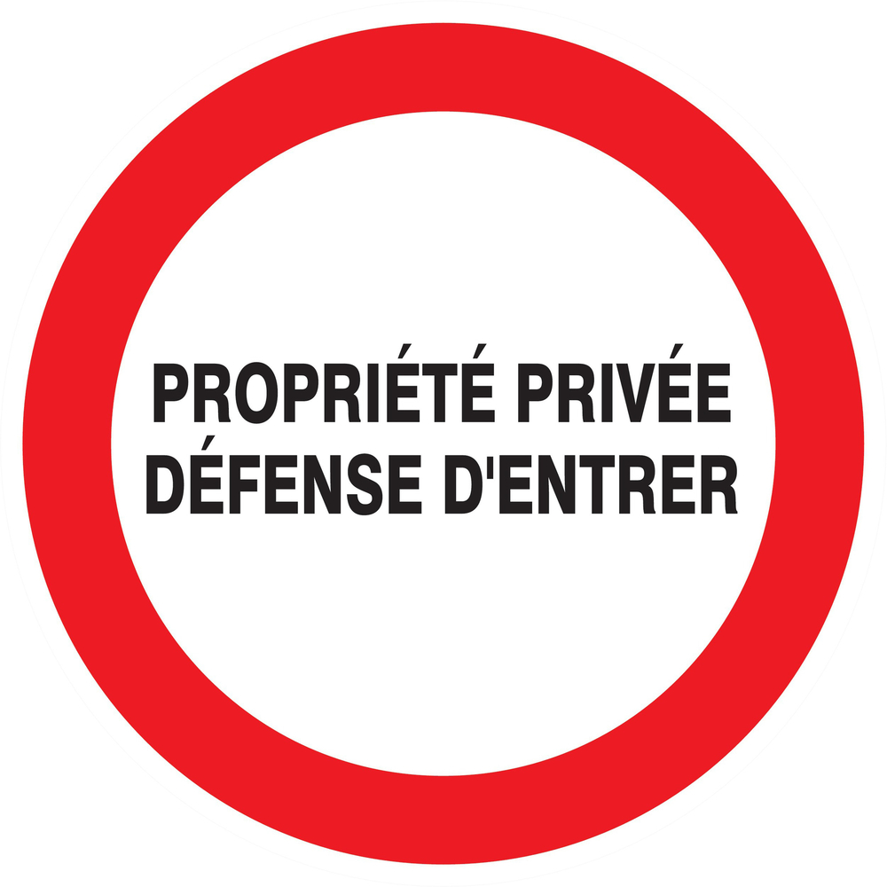 Panneau adhésif PROPRIETE PRIVEE DEFENSE D'ENTRER Ø180MM TALIAPLAST - 727224