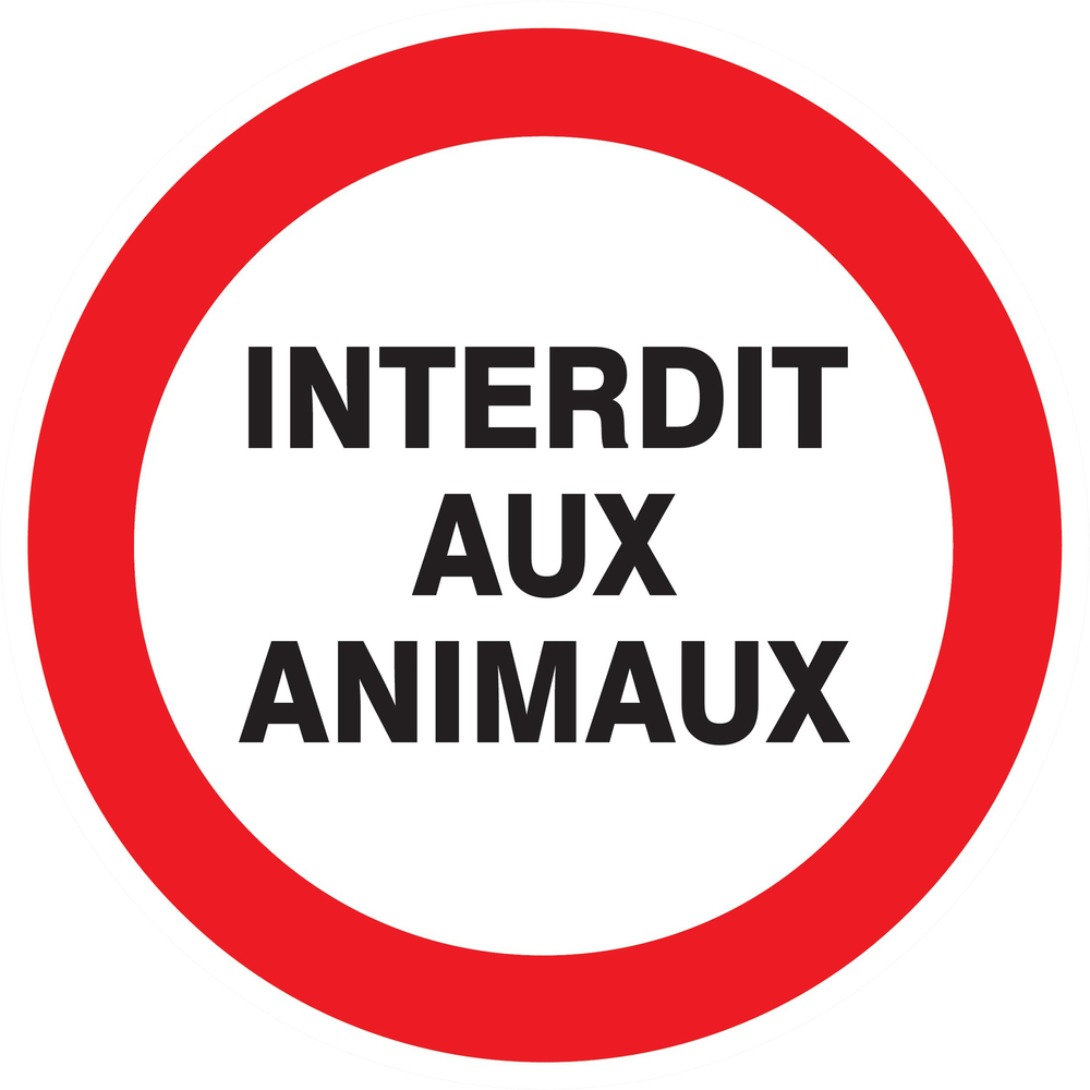 Panneau adhésif INTERDIT AUX ANIMAUX Ø180MM TALIAPLAST - 727232