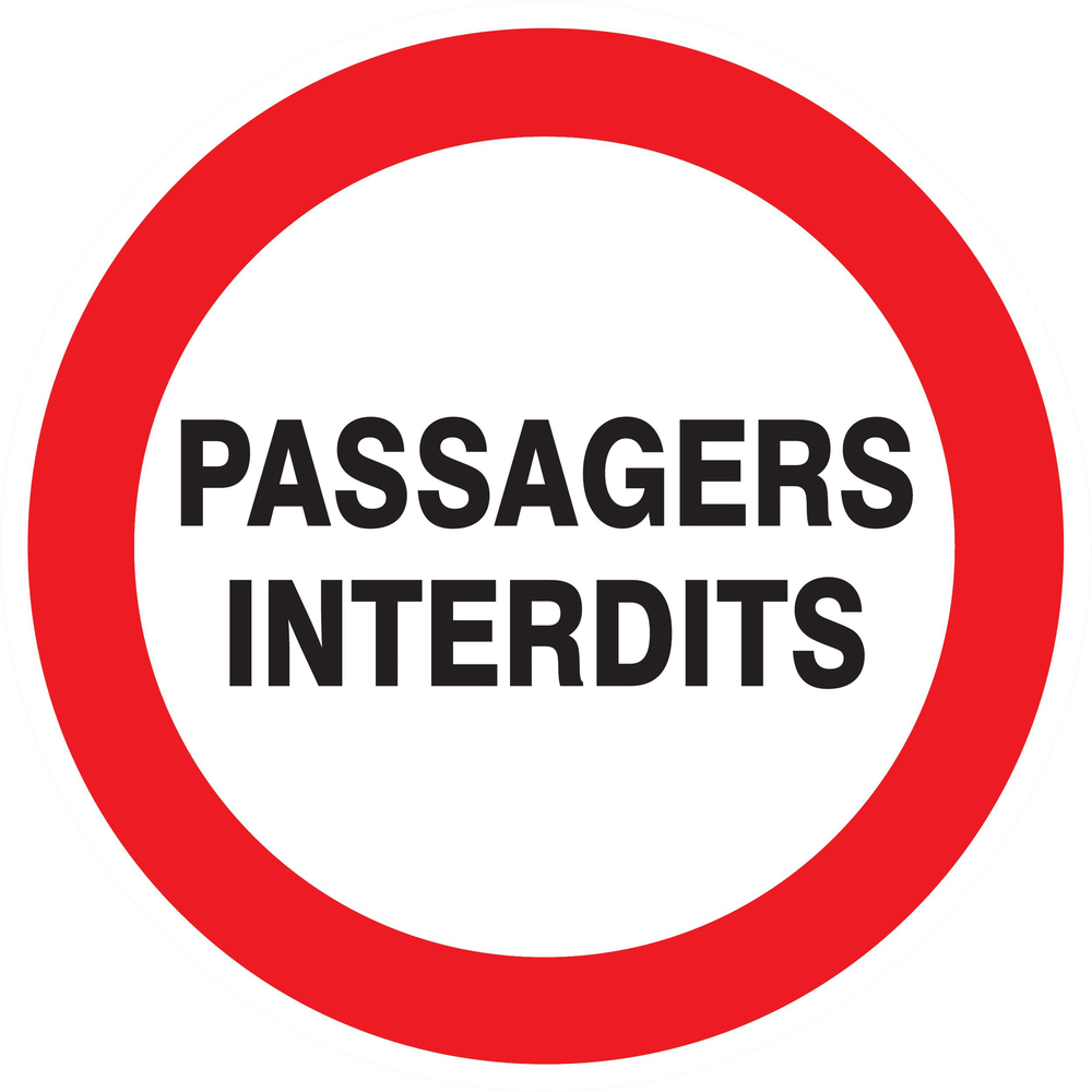 Panneau adhésif PASSAGERS INTERDITS Ø180MM TALIAPLAST - 727235