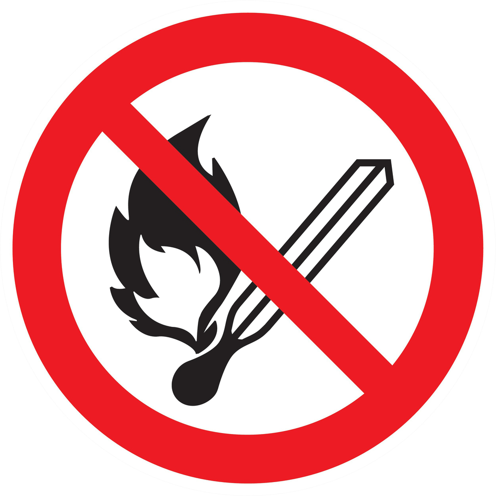 Panneau adhésif FLAMMES NUES INTERDITES Ø180MM TALIAPLAST - 727250