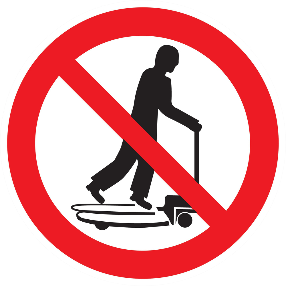 Panneau adhésif INTERDIT DE MONTER SUR LES CHARIOTS Ø180MM TALIAPLAST - 727253