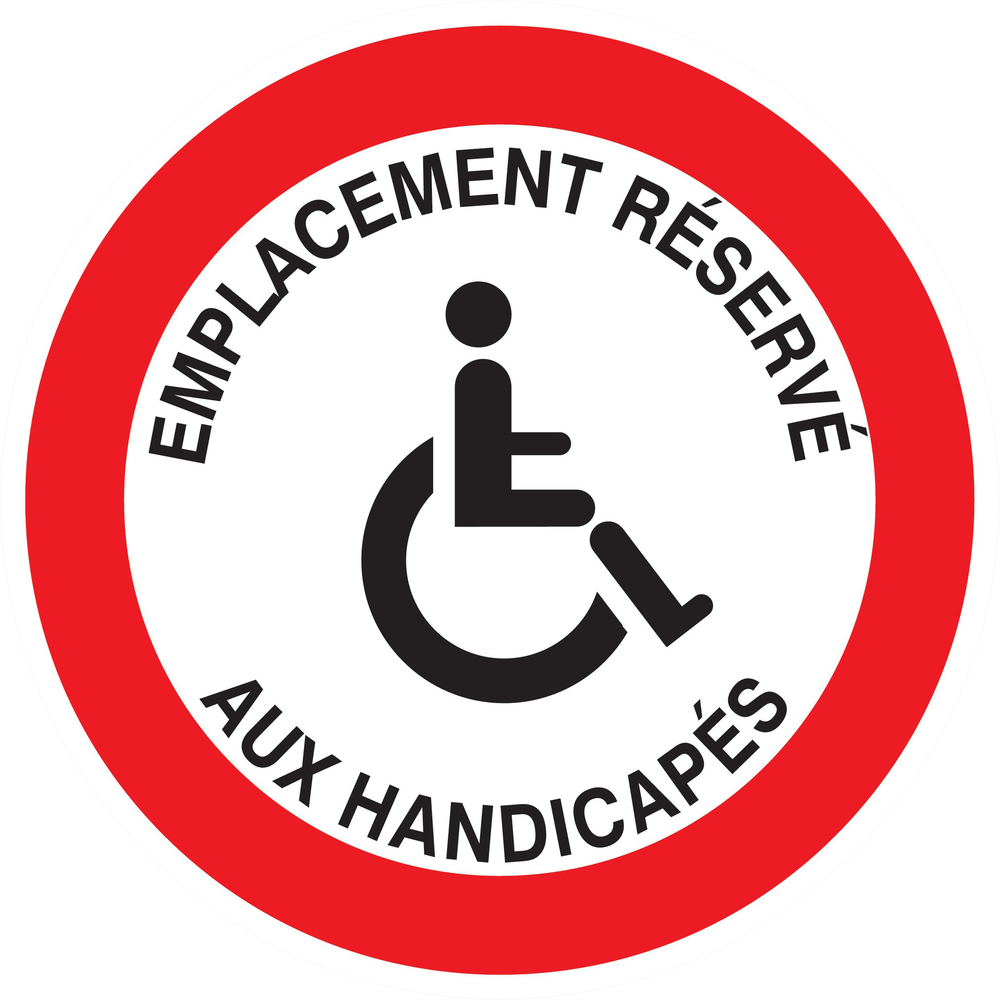 Panneau adhésif EMPLACEMENT RESERVE AUX HANDICAPES Ø180MM TALIAPLAST - 727266
