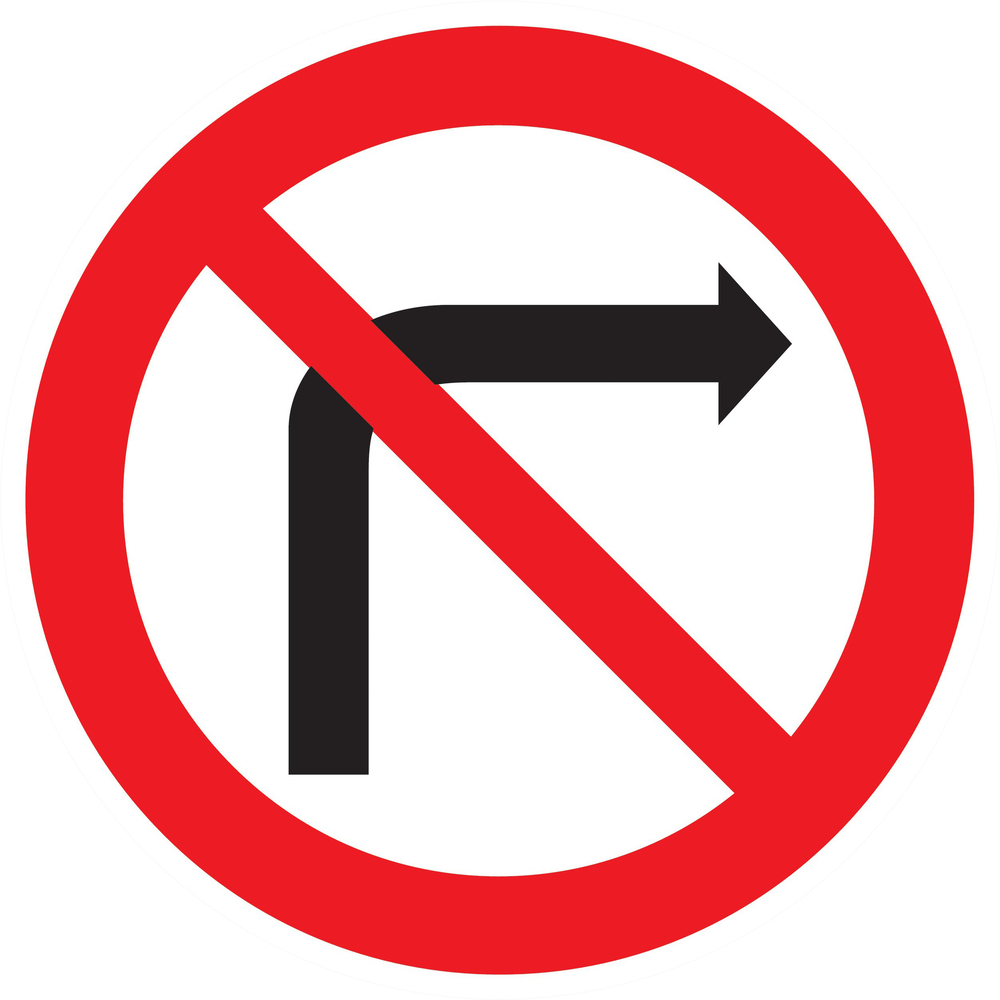 Panneau adhésif INTERDIT DE TOURNER A DROITE Ø180MM TALIAPLAST - 727270