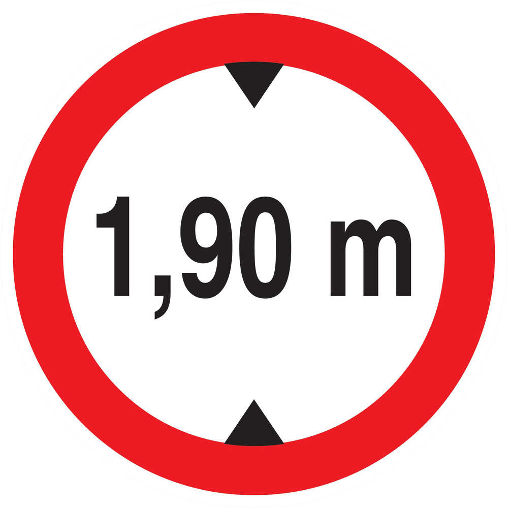 Panneau adhésif INTERDIT AUX VEHICULES DE PLUS DE 1.90M DE HAUT D.180mm TALIAPLAST - 727273