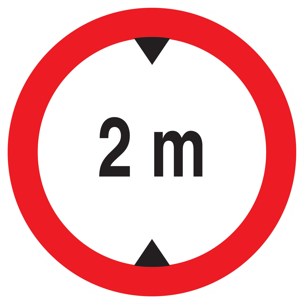 Panneau adhésif INTERDIT AUX VEHICULES DE PLUS DE 2.00M DE HAUT D.180mm TALIAPLAST - 727274