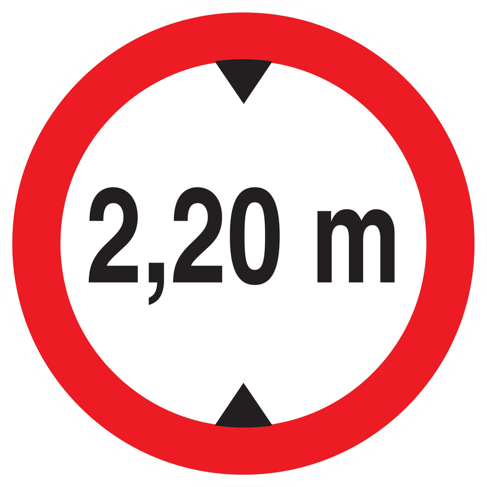 Panneau adhésif INTERDIT AUX VEHICULES DE PLUS DE 2.20M DE HAUT D.180mm TALIAPLAST - 727275