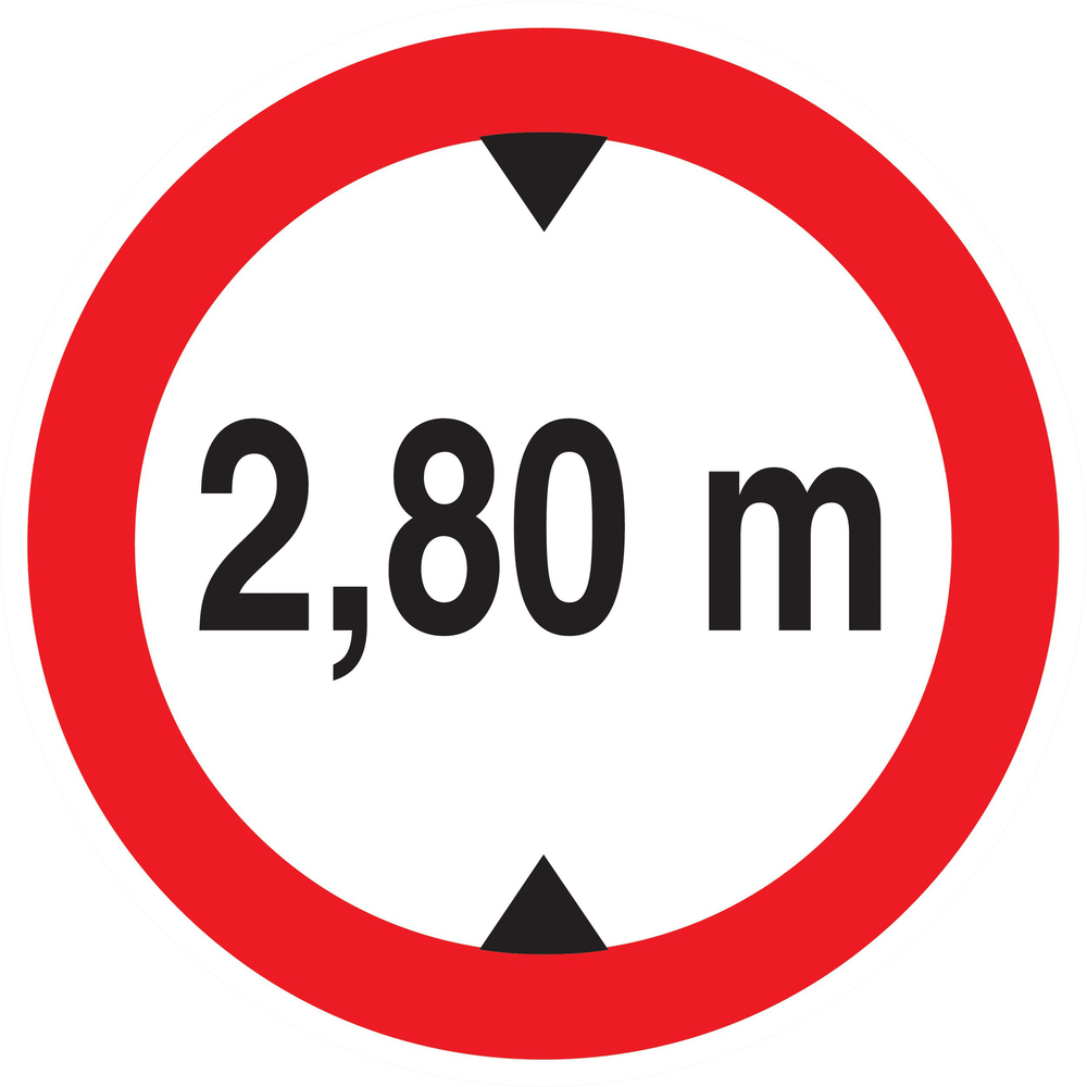Panneau adhésif INTERDIT AUX VEHICULES DE PLUS DE 2.80M DE HAUT D.180mm TALIAPLAST - 727277