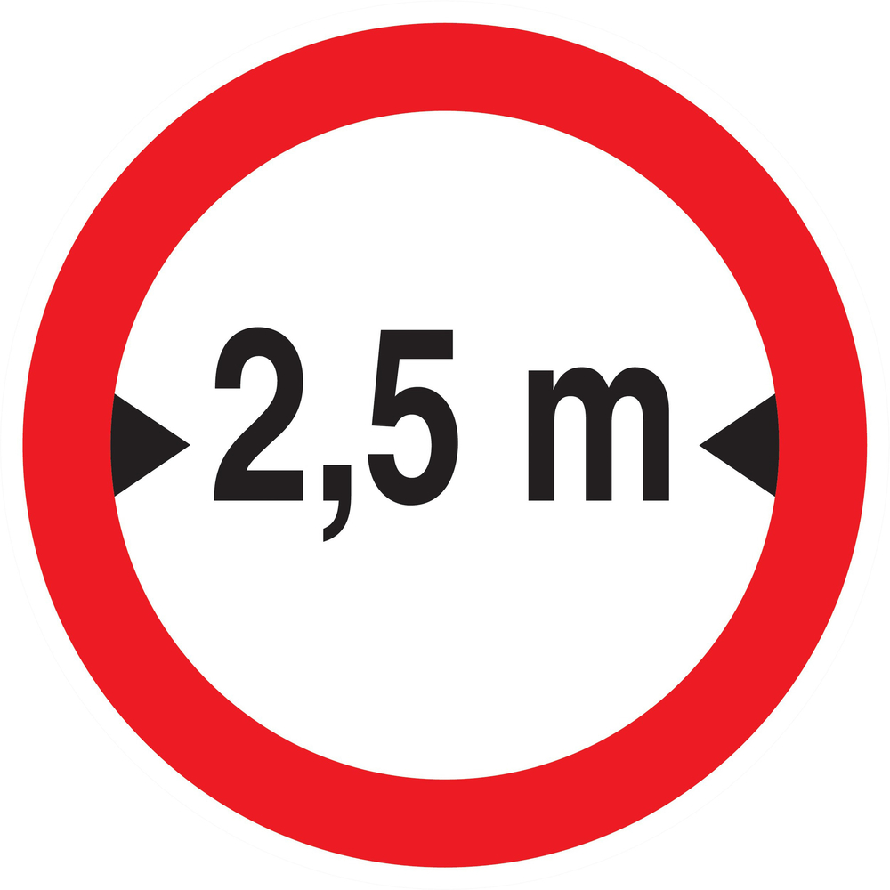 Panneau adhésif INTERDIT AUX VEHICULES DE PLUS DE 2.50M DE LARGE D180mm TALIAPLAST - 727279