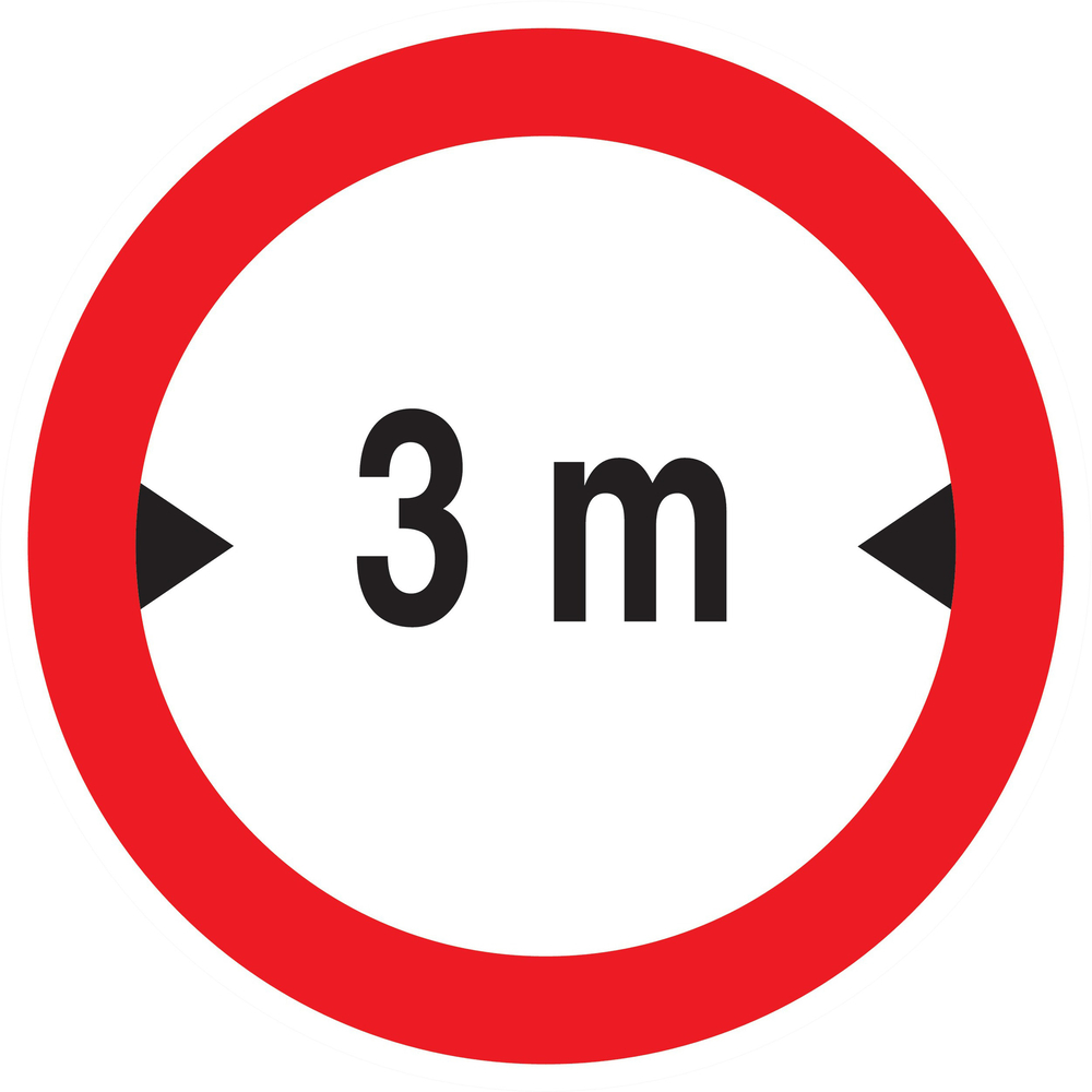 Panneau adhésif INTERDIT AUX VEHICULES DE PLUS DE 3.00M DE LARGE D180mm TALIAPLAST - 727280