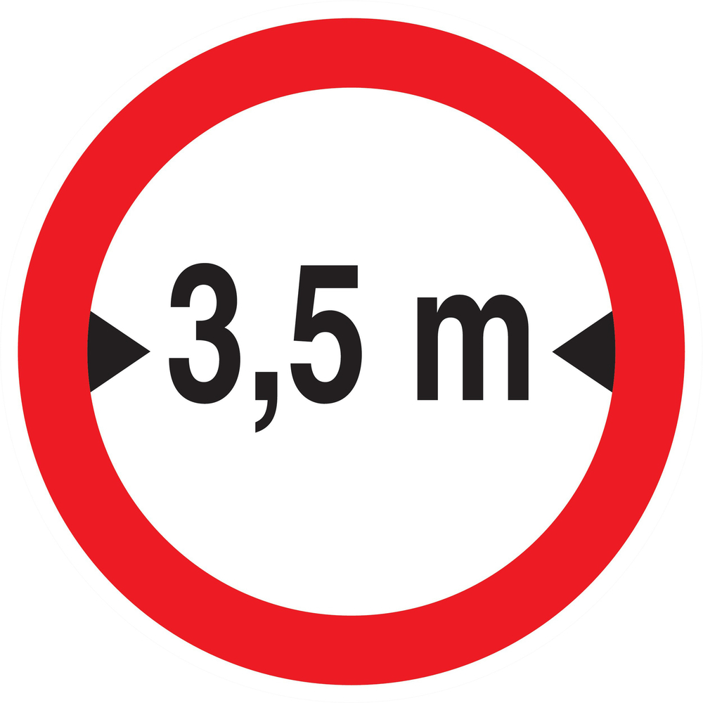 Panneau adhésif INTERDIT AUX VEHICULES DE PLUS DE 3.50M DE LARGE D180mm TALIAPLAST - 727281