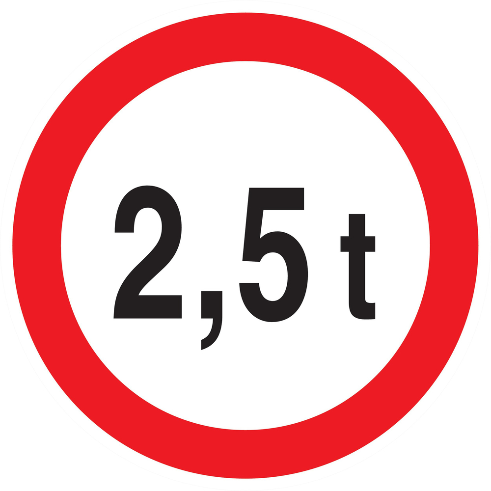 Panneau adhésif INTERDIT AUX PLUS DE +2.5 TONNES Ø180MM TALIAPLAST - 727282