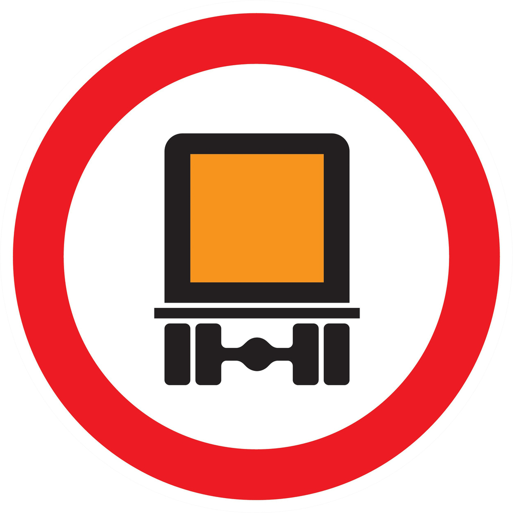 Panneau adhésif INTERDIT AUX TRANSPORTS DE MATIERES DANGEREUSES D.180mm TALIAPLAST - 727285