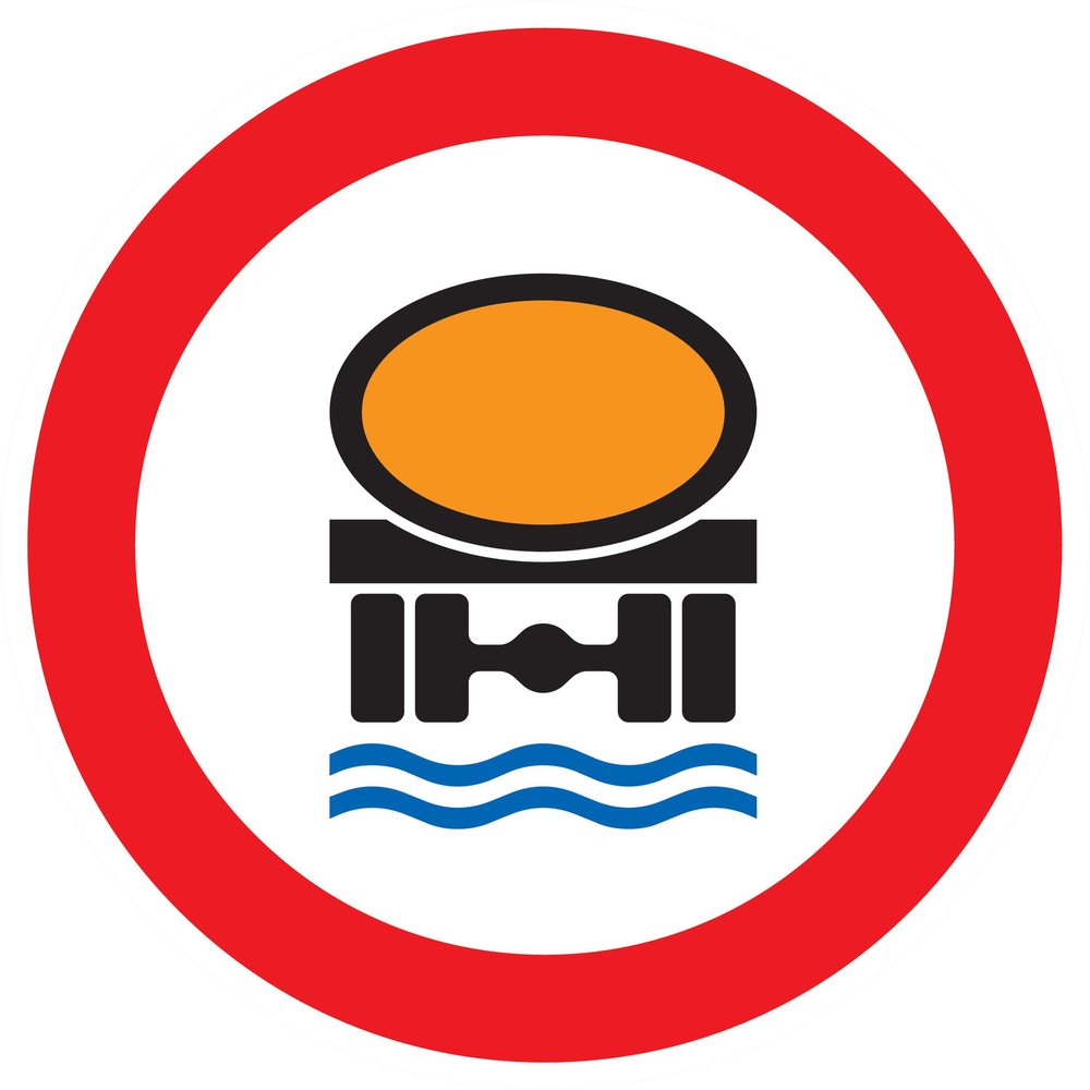 Panneau adhésif INTERDIT TRANSPORT PROØ POLLUANTS LES EAUX Ø180MM TALIAPLAST - 727286