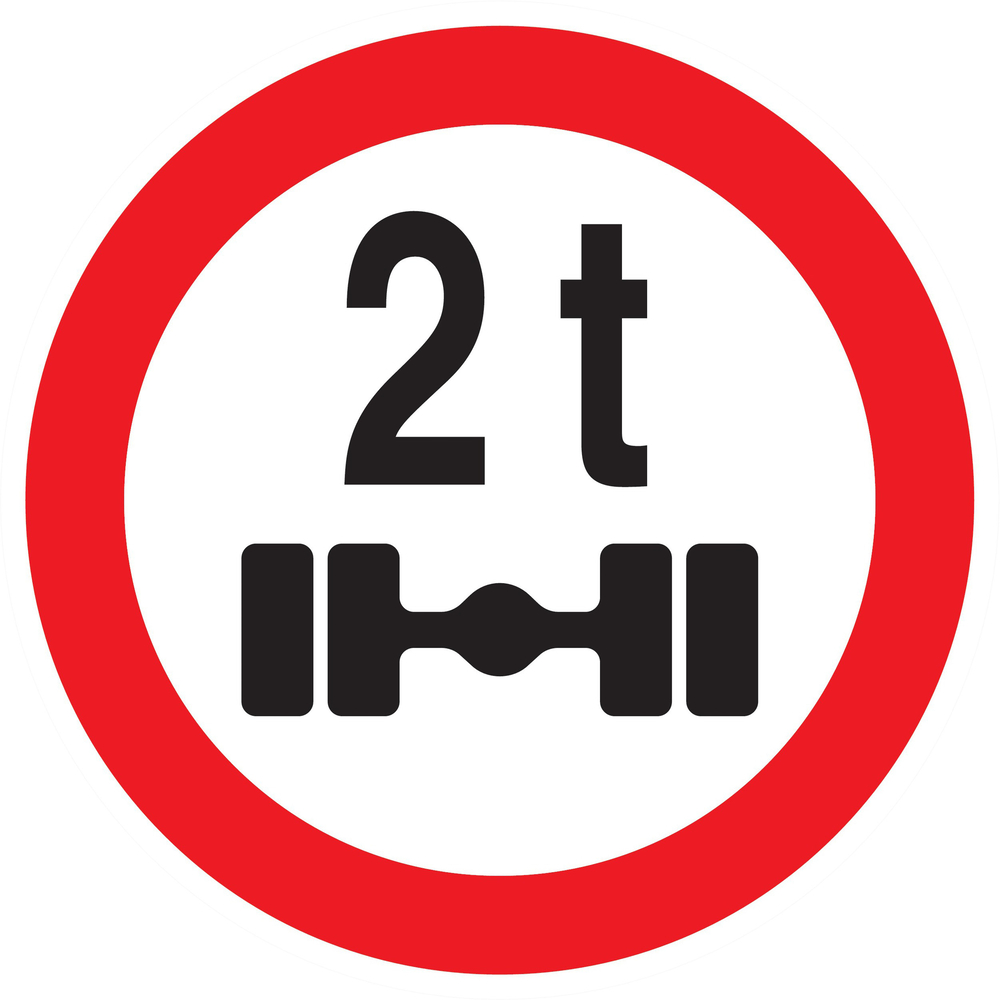 Panneau adhésif INTERDIT VEHICULES PESANT S/UN ESSIEU + DE 2 T. D.180mm TALIAPLAST - 727288