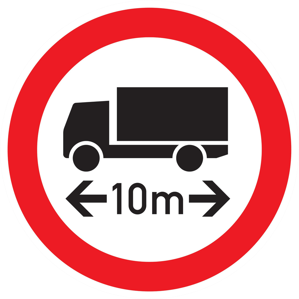 Panneau adhésif INTERDIT AUX VEHICULES DE PLUS DE 10M DE LONG Ø180MM TALIAPLAST - 727289