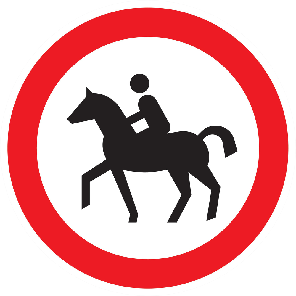 Panneau adhésif INTERDIT AUX CAVALIERS Ø180MM TALIAPLAST - 727291