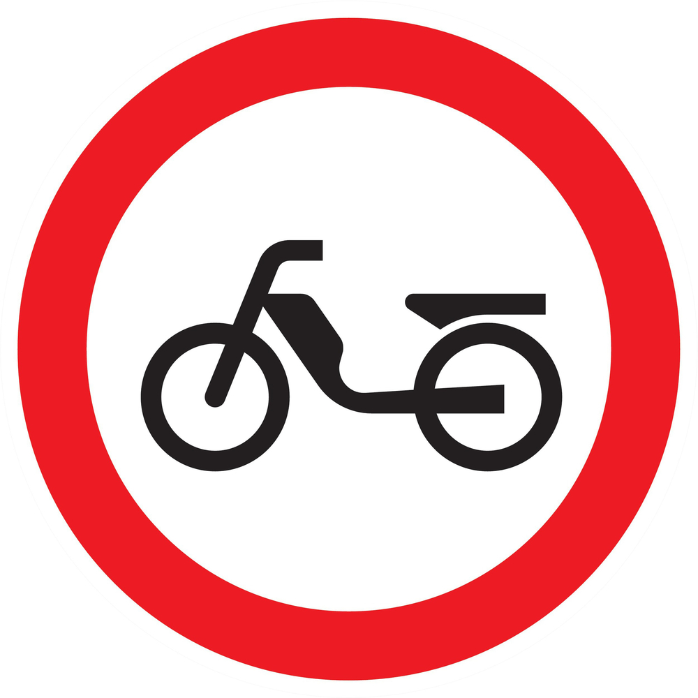 Panneau adhésif INTERDIT AUX CYCLOMOTEURS Ø180MM TALIAPLAST - 727292