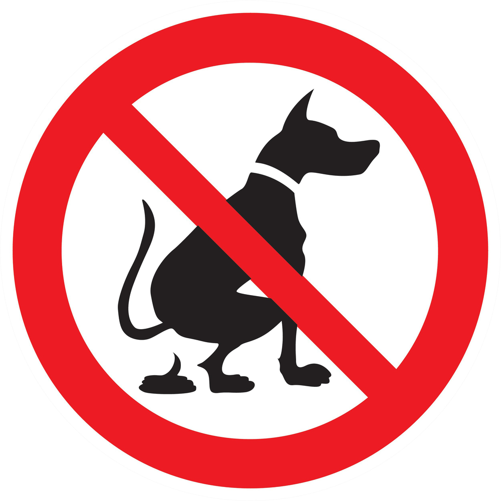 Panneau adhésif DEJECTIONS D' ANIMAUX INTERDITES Ø180MM TALIAPLAST - 727301