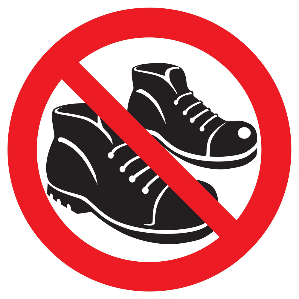 Panneau adhésif CHAUSSURES INTERDITES Ø180MM TALIAPLAST - 727313