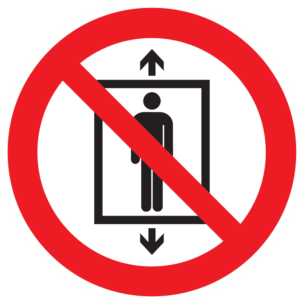 Panneau adhésif NE PAS UTILISER CET ASCENSEUR P/ DES PERSONNES D.180mm TALIAPLAST - 727326