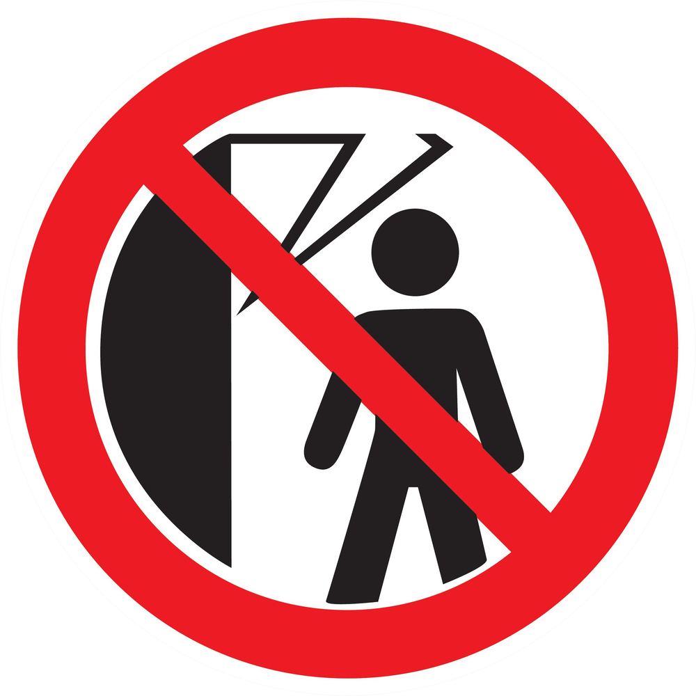 Panneau adhésif INTERDIT DE PASSER SOUS LA MACHINE Ø180MM TALIAPLAST - 727331