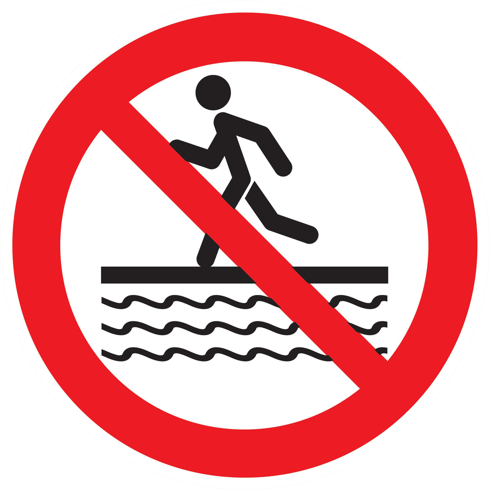 Panneau adhésif INTERDIT DE COURIR A PROXIMITE DU BASSIN Ø180MM TALIAPLAST - 727338