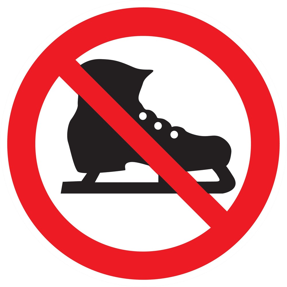 Panneau adhésif PATINS INTERDITS Ø180MM TALIAPLAST - 727343