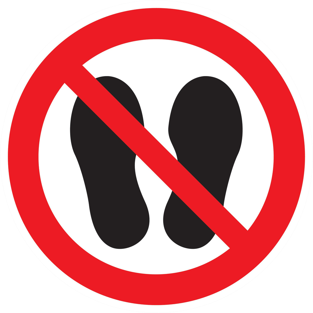 Panneau adhésif NE PAS MARCHER OU STATIONNER A CET ENDROIT Ø180MM TALIAPLAST - 727351