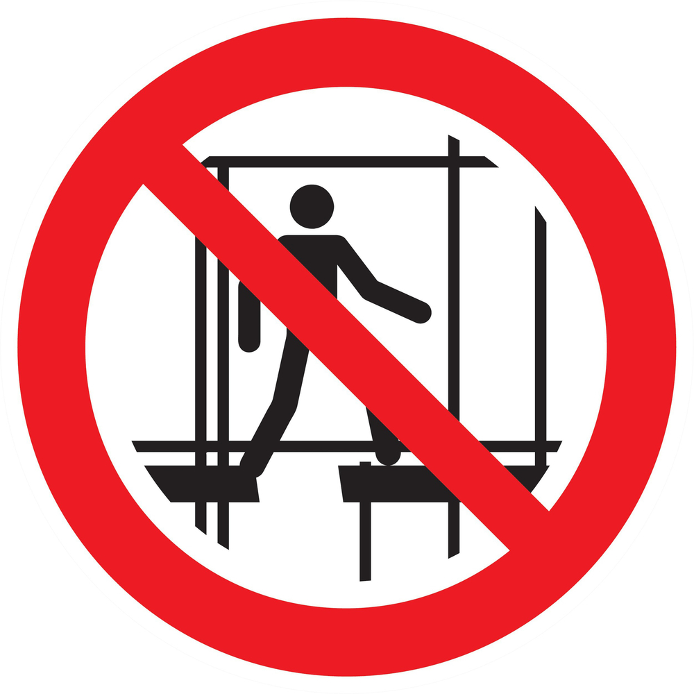 Panneau adhésif NE PAS UTILISER UN ECHAFAUDAGE INCOMPLET Ø180MM TALIAPLAST - 727352