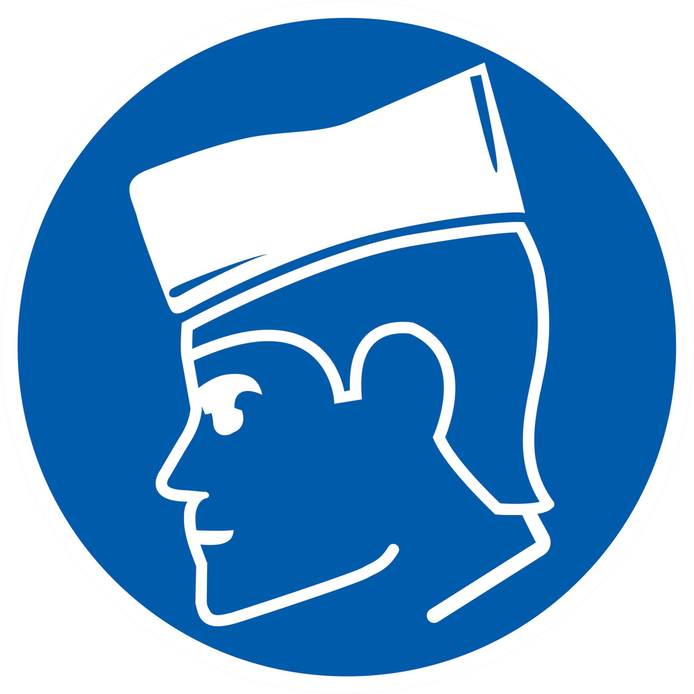 Panneau adhésif PORT DE LA COIFFE OBLIGATOIRE Ø180MM TALIAPLAST - 727504