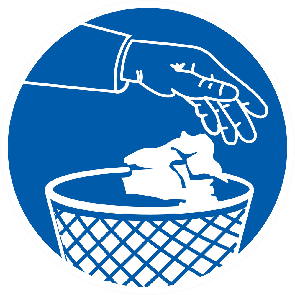 Panneau adhésif UTILISEZ LES POUBELLES Ø180MM TALIAPLAST - 727505