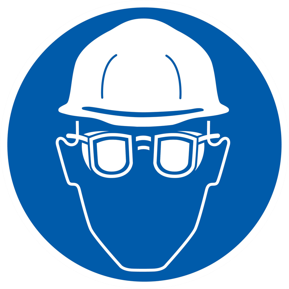 Panneau adhésif PROTECTION OBLIGATOIRE TETE ET VUE Ø180MM TALIAPLAST - 727509