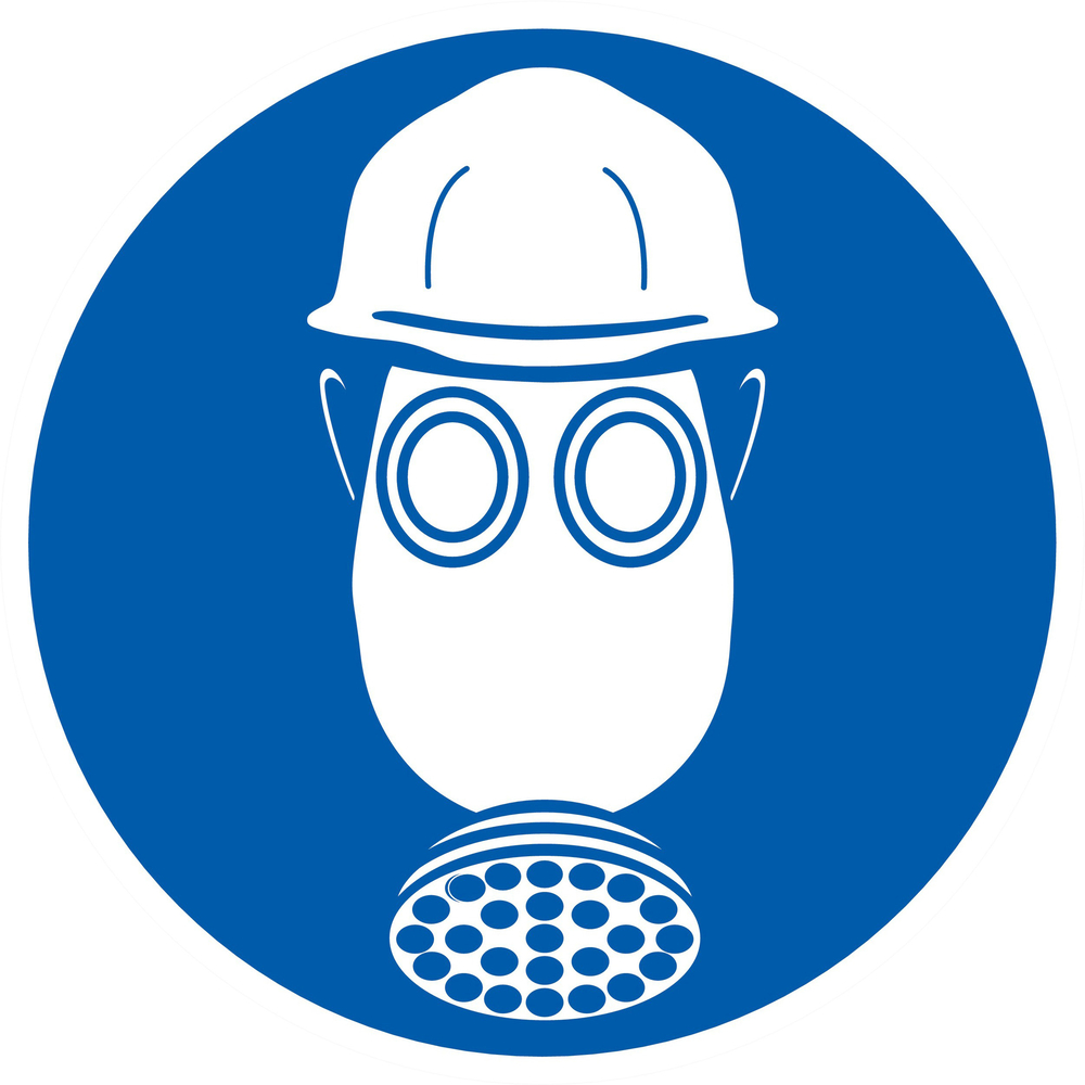 Panneau adhésif PROTECTION OBLIGATOIRE TETE/VOIES RESPIRATOIRES D.180mm TALIAPLAST - 727514