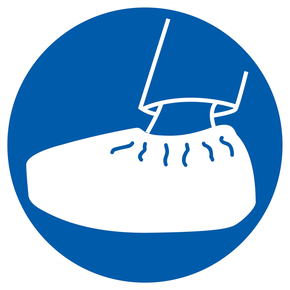 Panneau adhésif SURCHAUSSURES OBLIGATOIRES Ø180MM TALIAPLAST - 727515