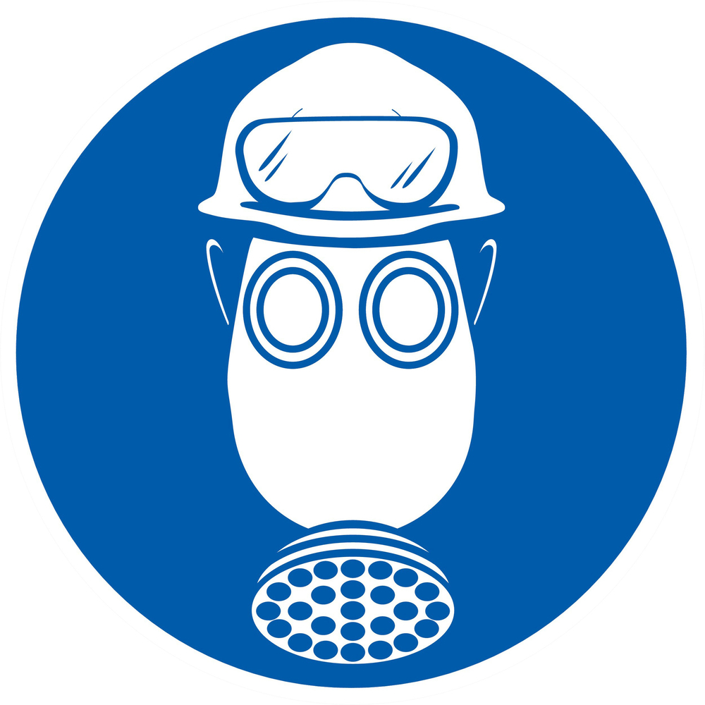 Panneau adhésif PROTEC° OBLIG. TETE/VUE/VOIES RESPIRA. C. ACIDE D.180mm TALIAPLAST - 727546