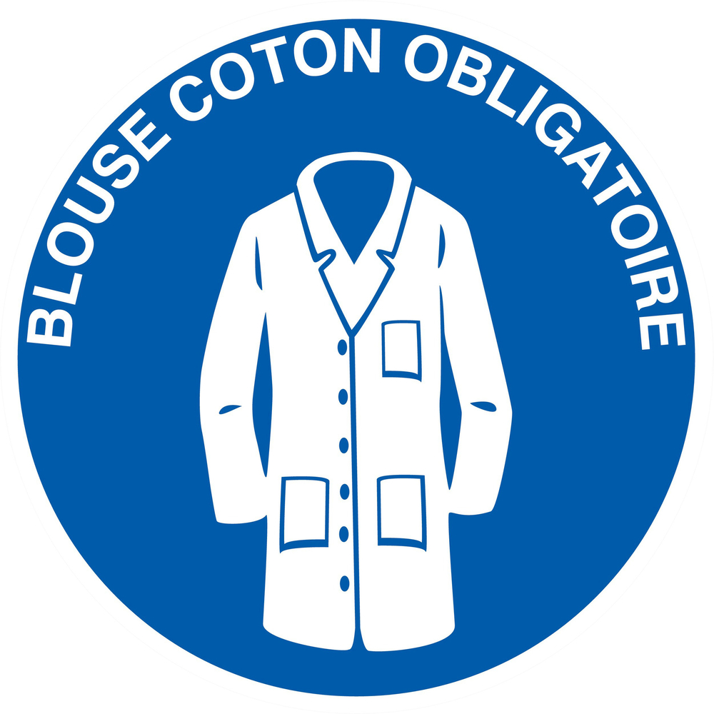 Panneau adhésif BLOUSE COTON OBLIGATOIRE Ø180MM TALIAPLAST - 727551