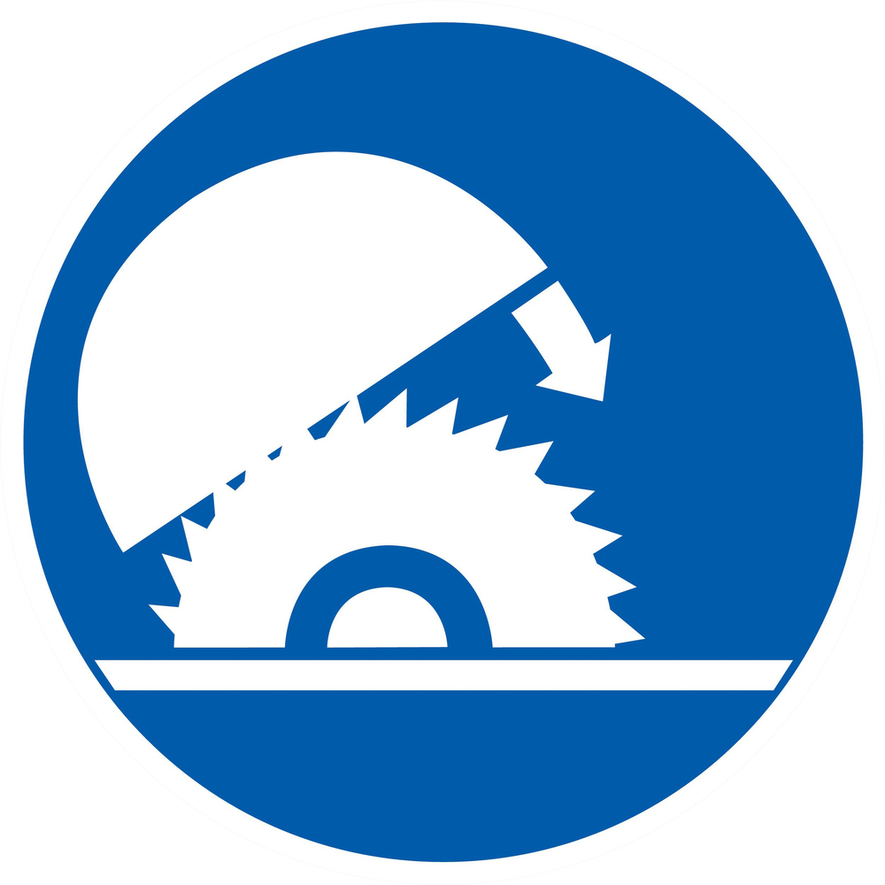 Panneau adhésif FERMER LA SCIE OBLIGATOIRE Ø180MM TALIAPLAST - 727561