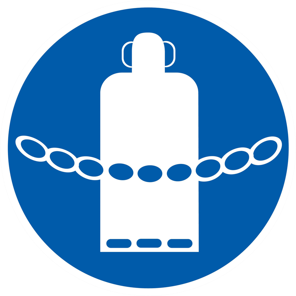 Panneau adhésif CHAINES BOUTEILLES DE GAZ OBLIGATOIRES Ø180MM TALIAPLAST - 727563
