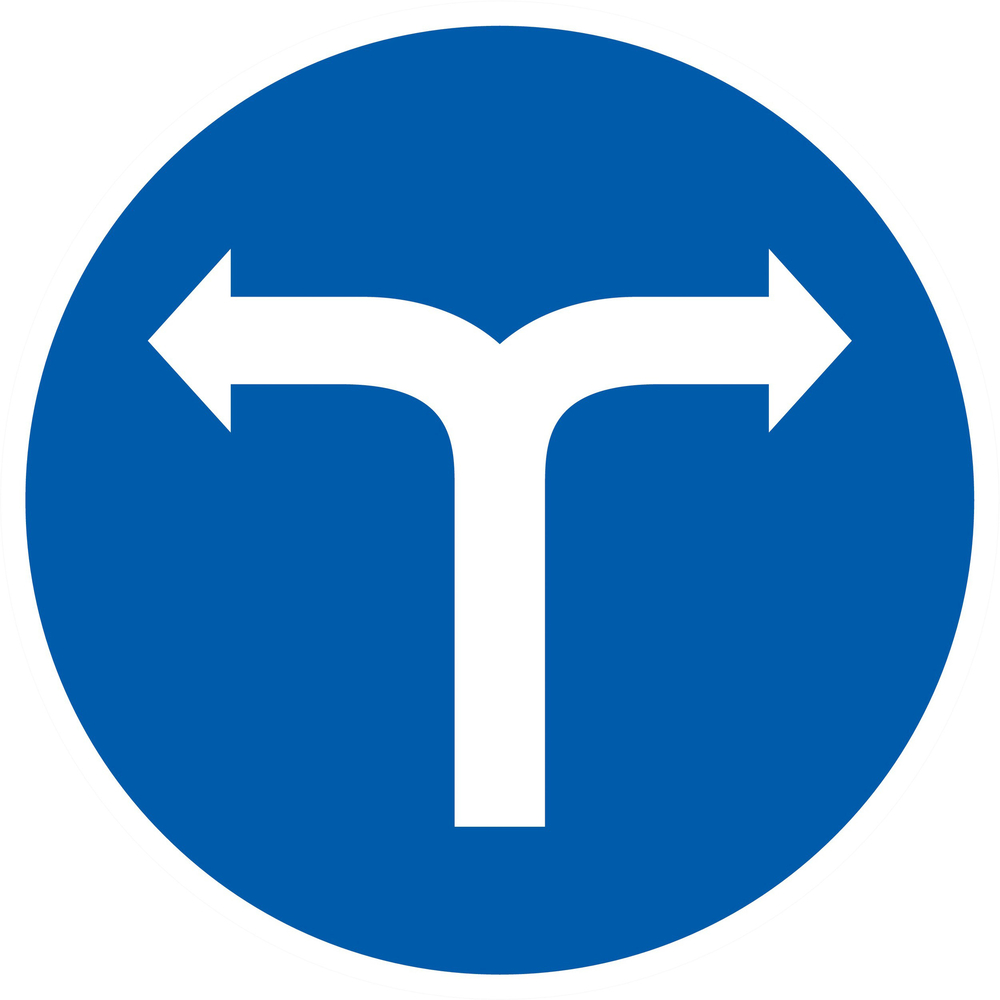Panneau adhésif VIRAGE A DROITE OU A GAUCHE Ø180MM TALIAPLAST - 727581