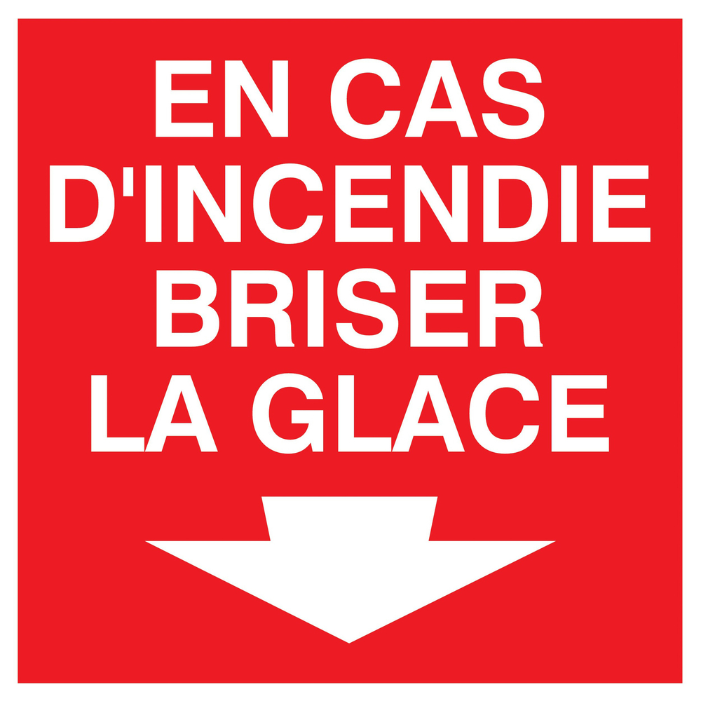 PANNEAU EN CAS D'INCENDIE BRISER LA GLACE 200X200MM TALIAPLAST - 728107
