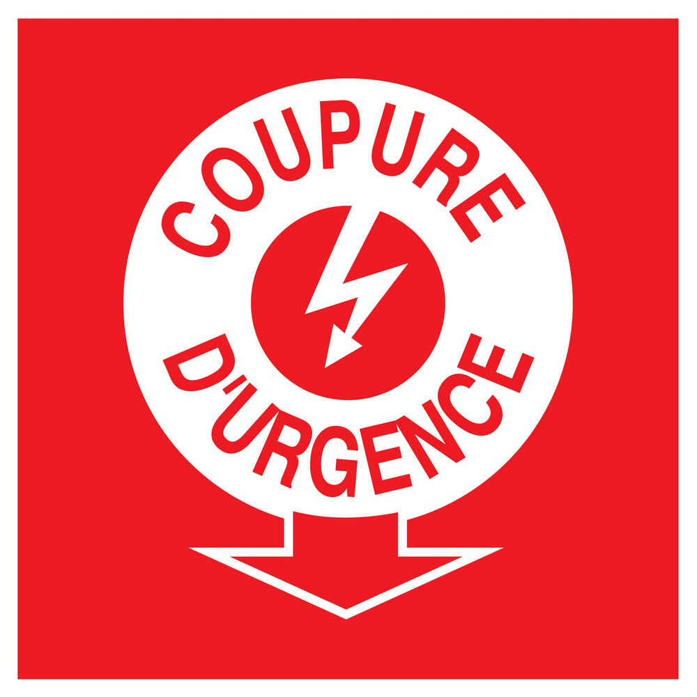 PANNEAU COUPURE ELECTRICITE D'URGENCE 200X200MM TALIAPLAST - 728110
