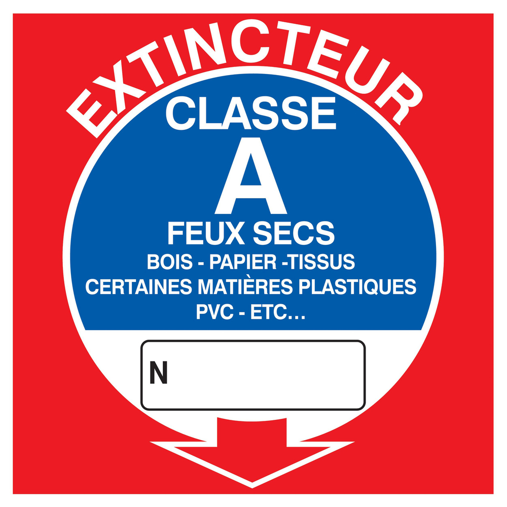 PANNEAU EXTINCTEUR CLASSE A 200X200MM TALIAPLAST - 728114