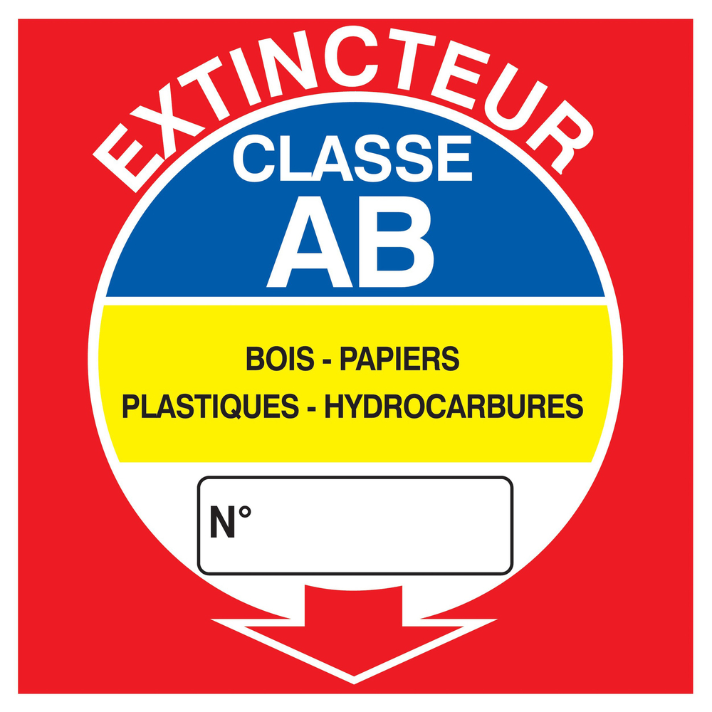 PANNEAU EXTINCTEUR CLASSE AB 200X200MM TALIAPLAST - 728115