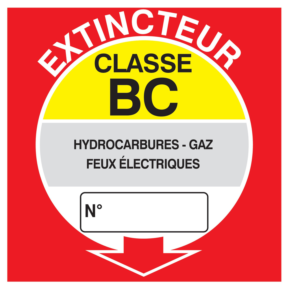 PANNEAU EXTINCTEUR CLASSE BC 200X200MM TALIAPLAST - 728117
