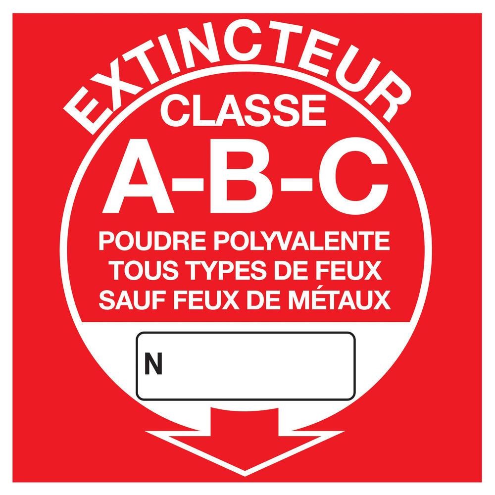 PANNEAU EXTINCTEUR CLASSE A-B-C 200X200MM TALIAPLAST - 728120