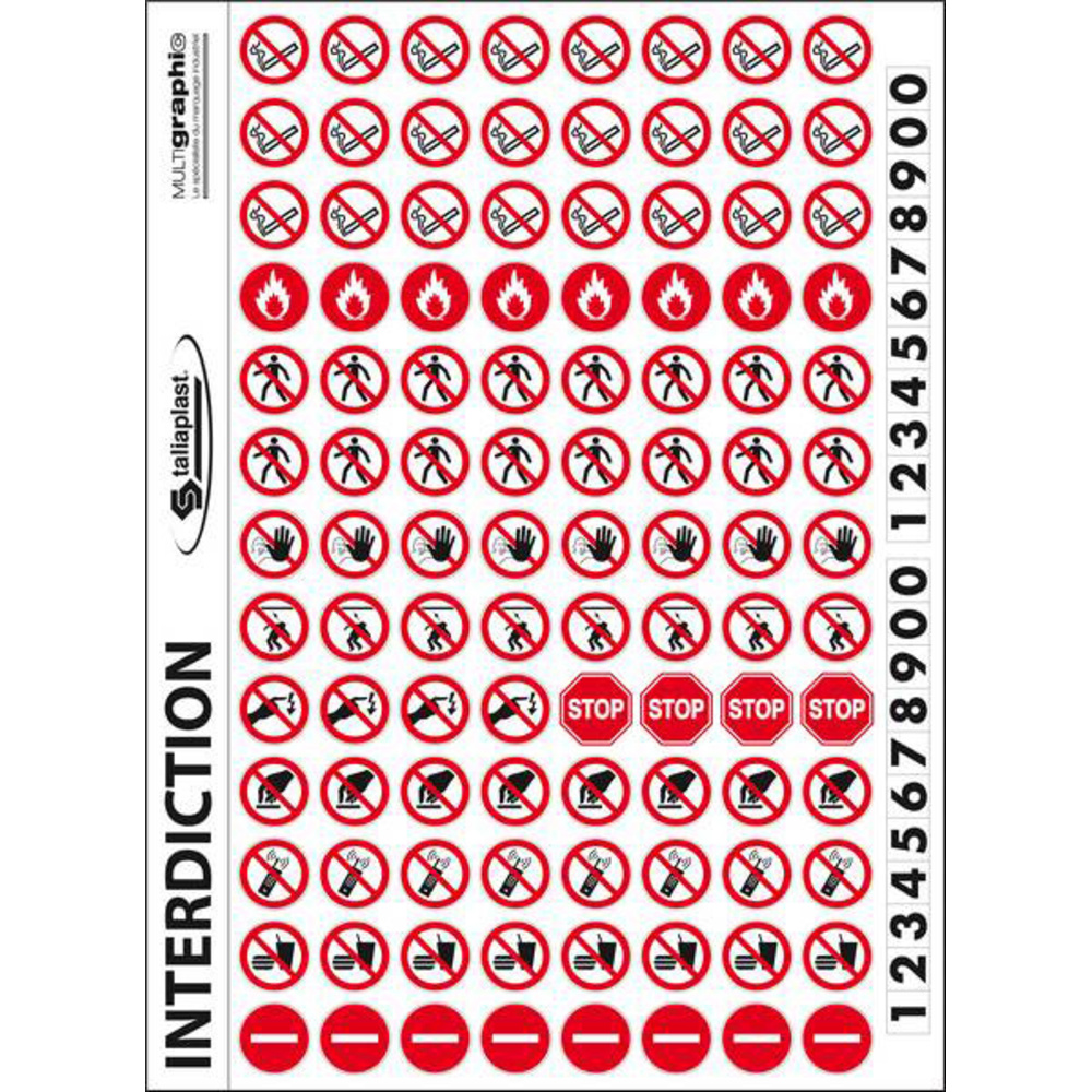 PANNEAU PLANCHE PICTOS INTERDICTION 300X220MM TALIAPLAST - 728301