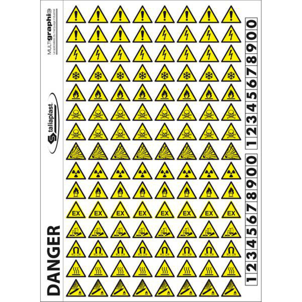 PANNEAU PLANCHE PICTOS AVERTISSEMENT 300X220MM TALIAPLAST - 728303