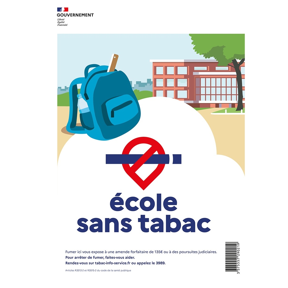 Panneau École sans tabac 150x210mm A5 adhésif TALIAPLAST - 729021