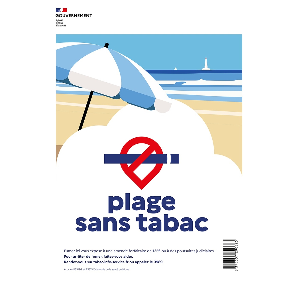 Panneau Plage sans tabac A4 adéshif TALIAPLAST - 729032